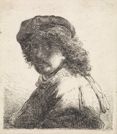 Rembrandt van Rijn in beret and scarf by Rembrandt van Rijn